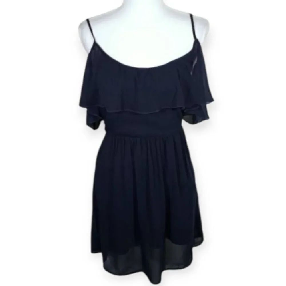 HOLLISTER NAVY COLD SHOULDER DRESS SZ.S EUC